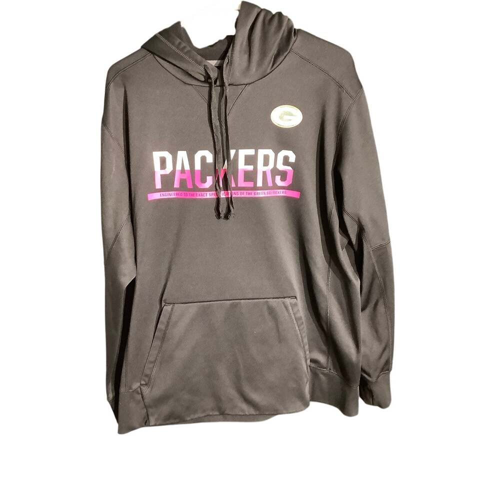 Nike Packers Men's L Black Therma-FIT Breast Cancer Awareness Hoodie